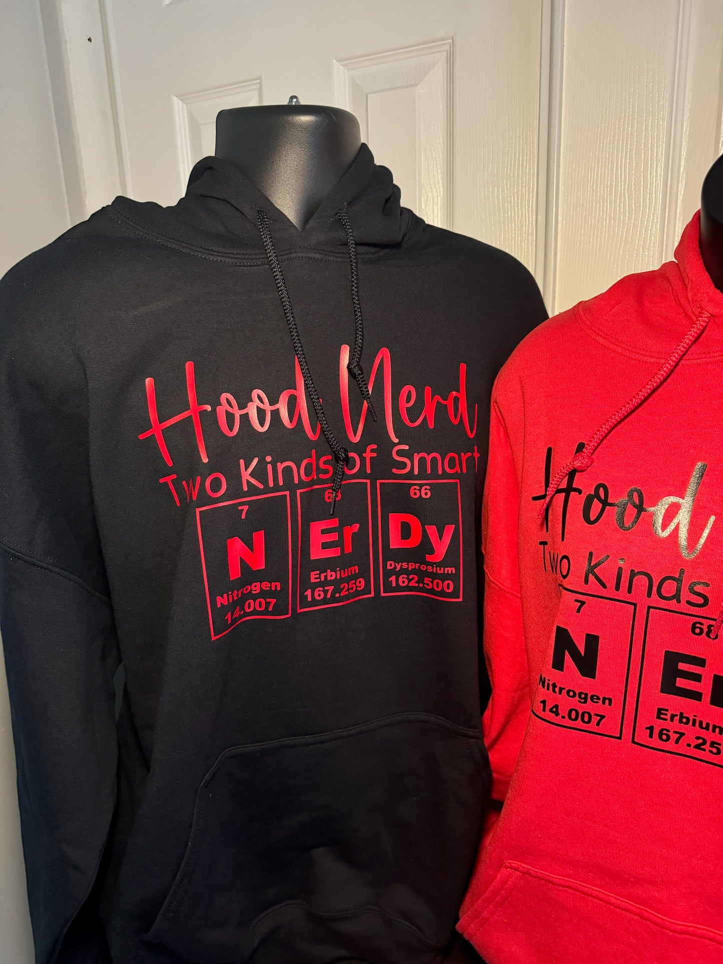 Black/Red Nerdy Hoodie (Unisex)