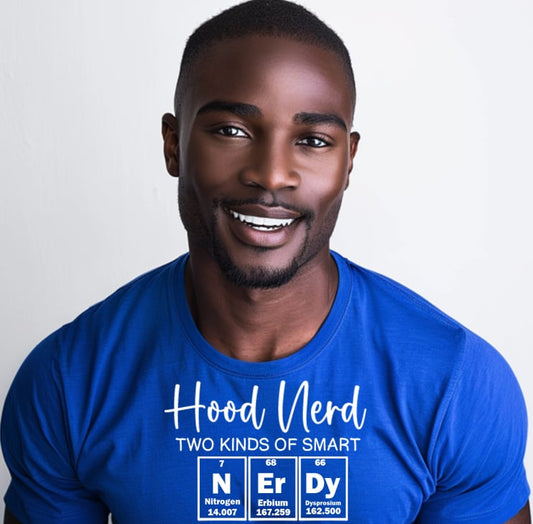 Royal Blue/White Nerdy T-Shirt (Unisex)