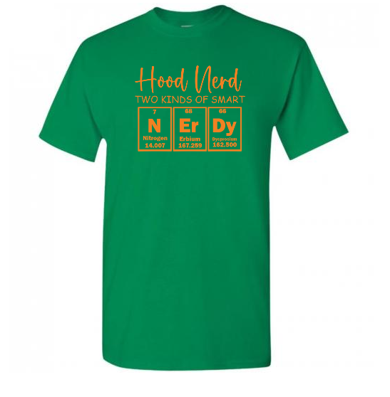 Green/Orange Nerdy T-Shirt (Unisex)