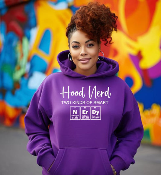 Purple and White Nerdy Hoodie (Unisex)