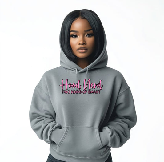 Gray and Bubble Gum Pink Preminum Signature Hoodie (Unisex)