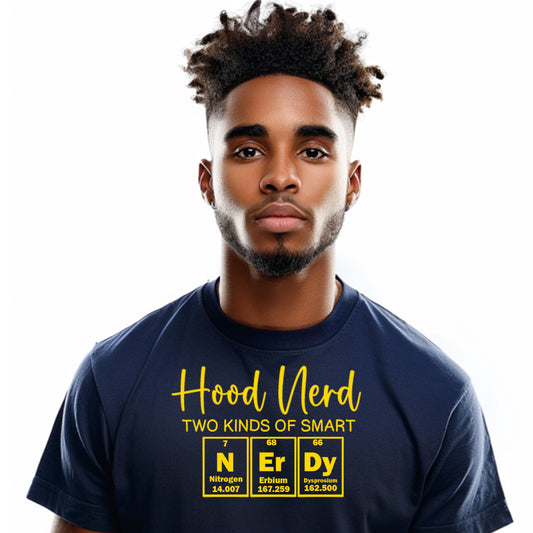 Navy Blue/Gold Nerdy T-Shirt (Unisex)